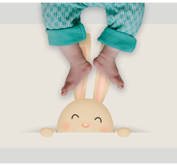 Gözleri kapalı tavşan hayvan halısı - TenStickers