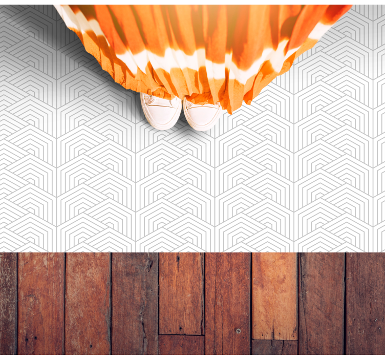 Gri altıgen desen geometrik pvc halı - TenStickers