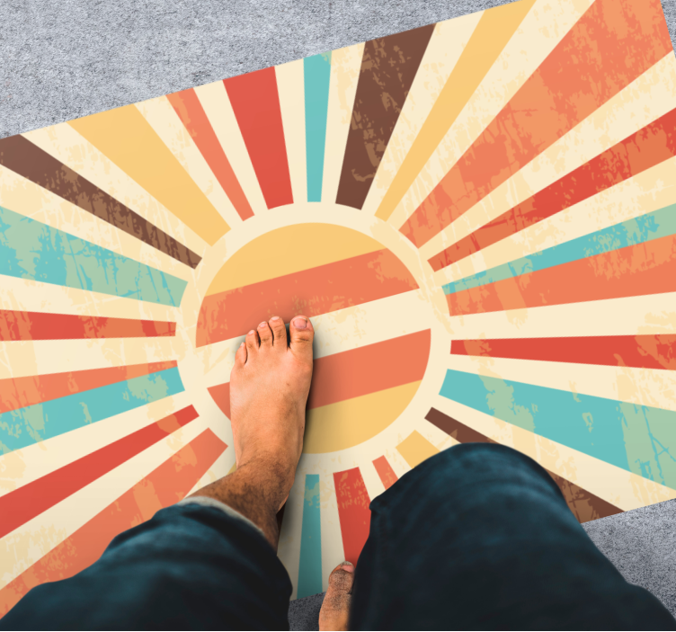 Gün doğumunda renk patlaması vintage pvc halı - TenStickers