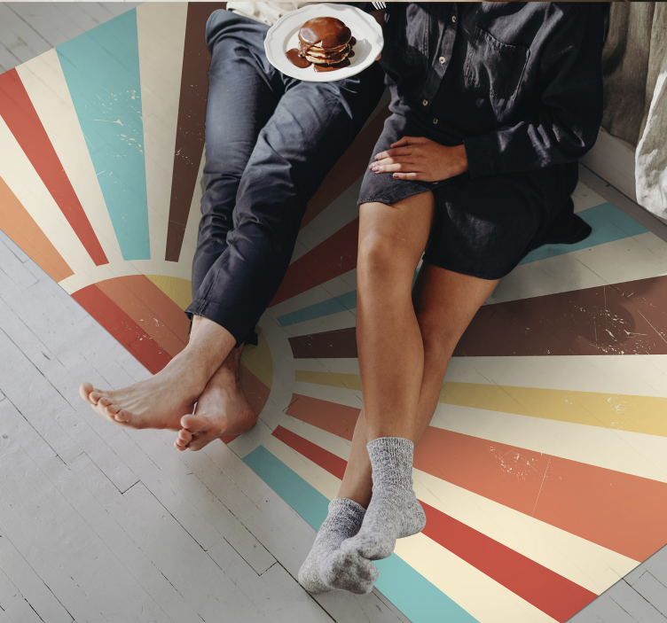 Güneş patlaması çizgileri çizgili pvc halı - TenStickers