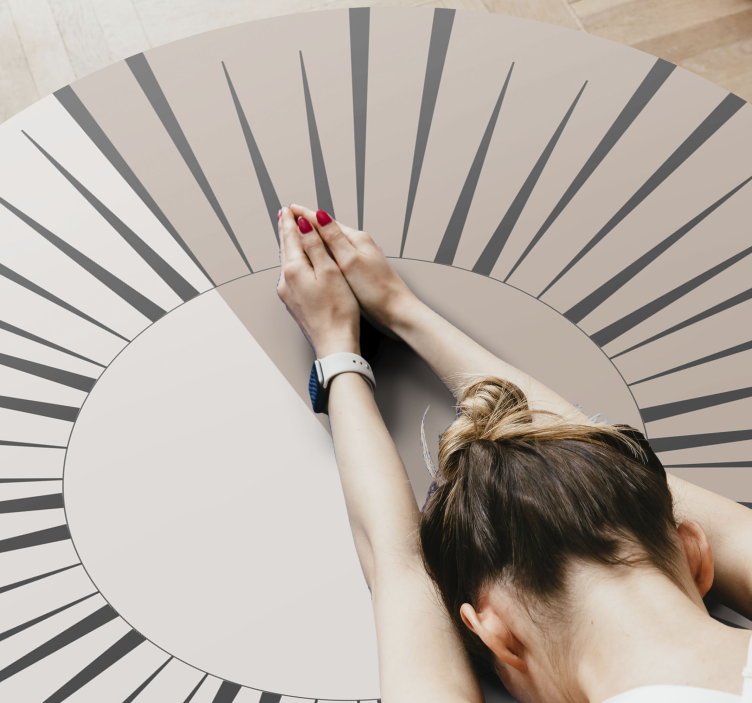 Güneş patlaması dairesel tasarım çizgili pvc halı - TenStickers