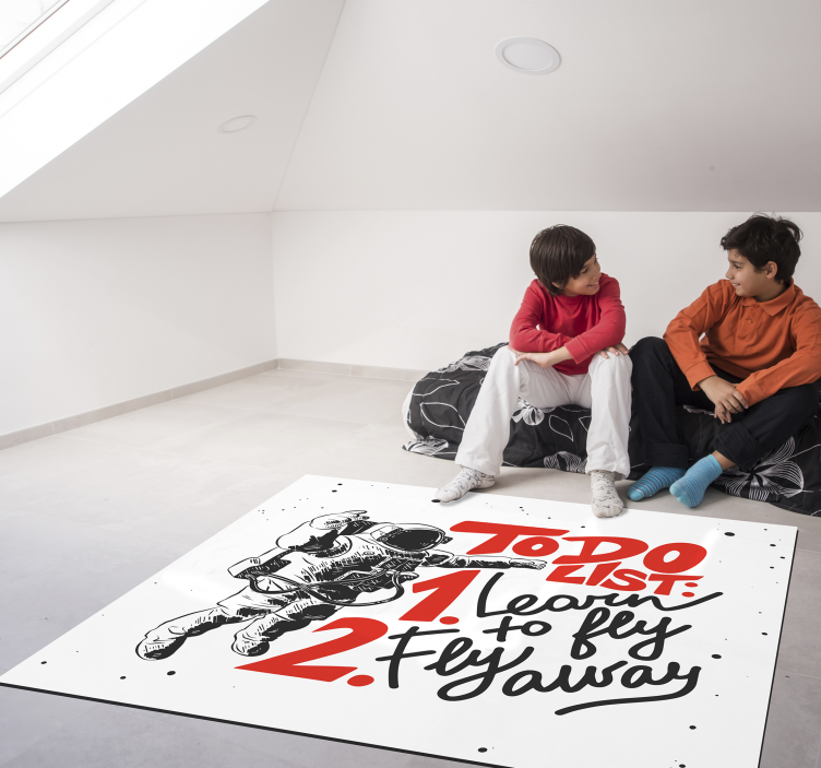 Halı pvc ifade astronot - TenStickers