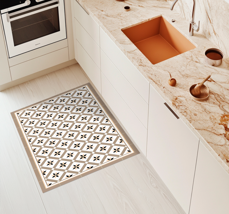Hidrolik kahverengi mutfak pvc halı - TenStickers