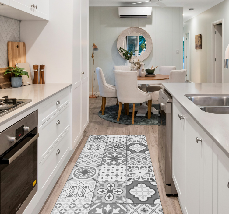 Hidrolik kiremit efekti gri renkler karo halı - TenStickers