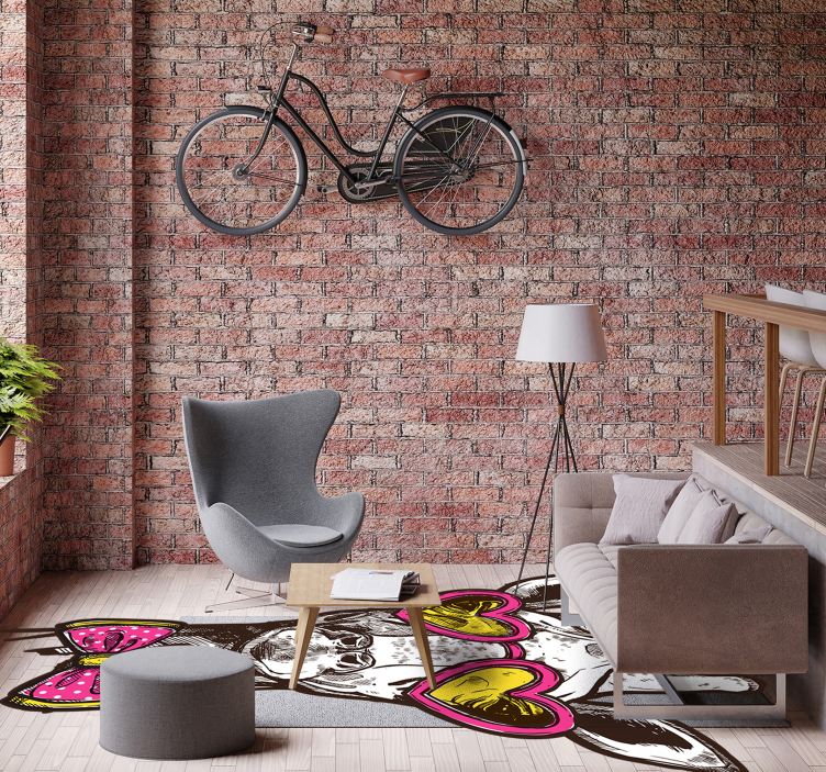 Orijinal hipster zürafa vinil halı - TenStickers