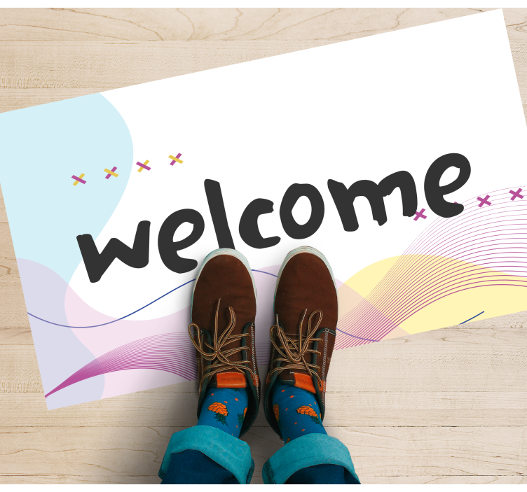 Modern soyut hoş geldiniz giriş salonu pvc halı - TenStickers