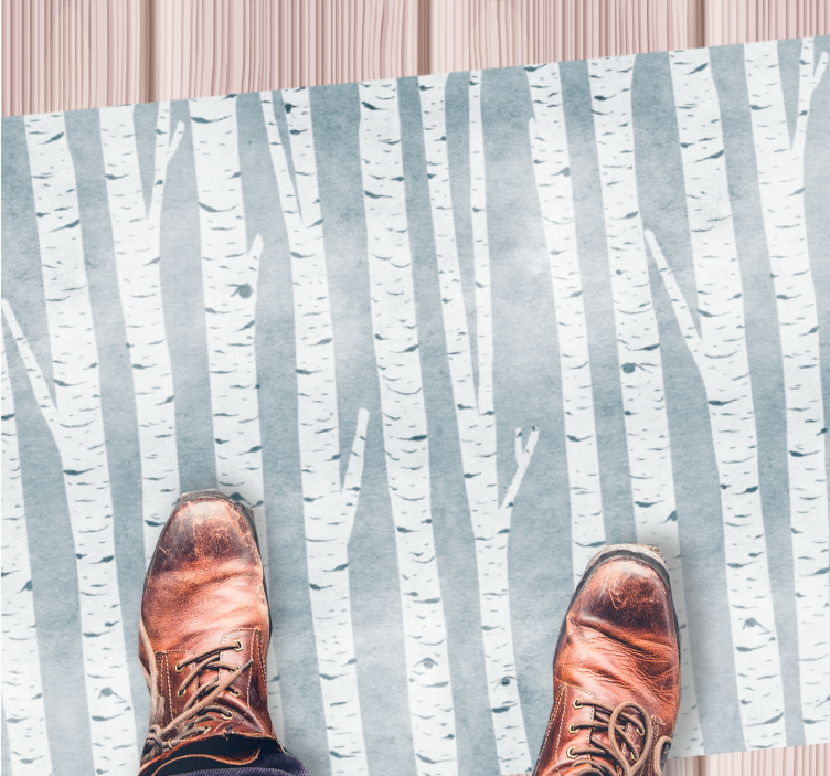 Huş ağacı deseni doğa pvc halı - TenStickers