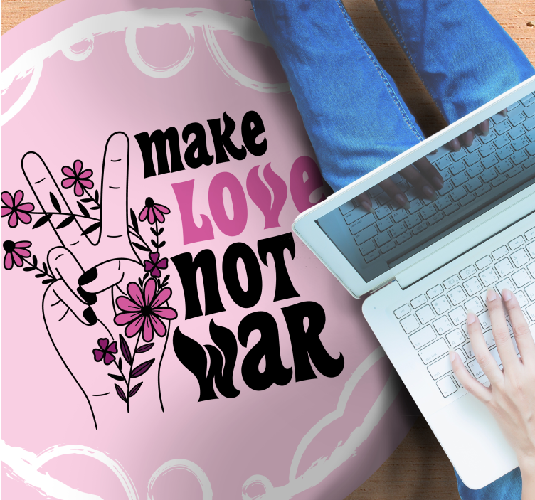 Huzurlu aşk mesajı cümleleri ile pvc halı - TenStickers