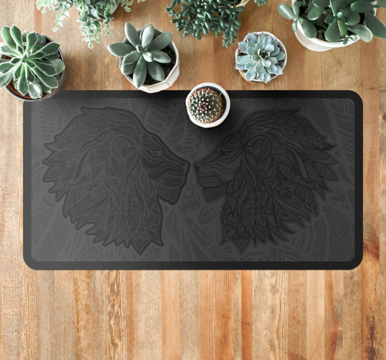 Iki aslan savaş yatak odası vinil halı - TenStickers