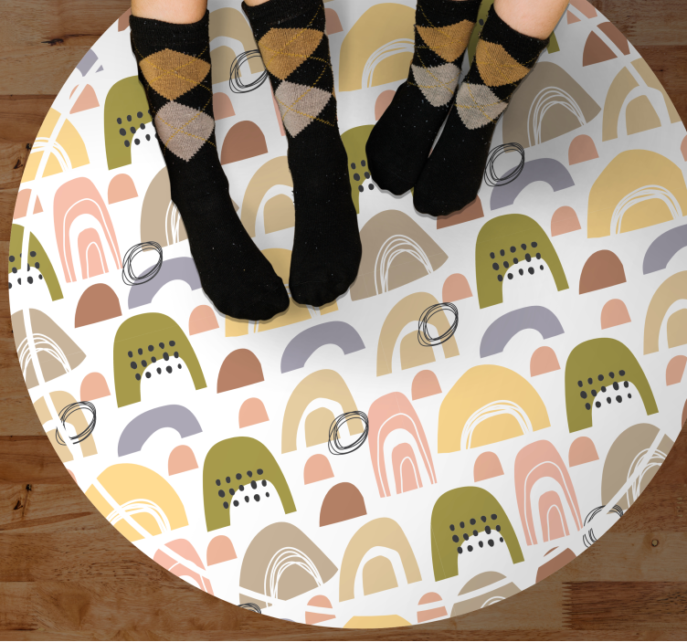 Nordic gökkuşağı desenli nordic kilim - TenStickers