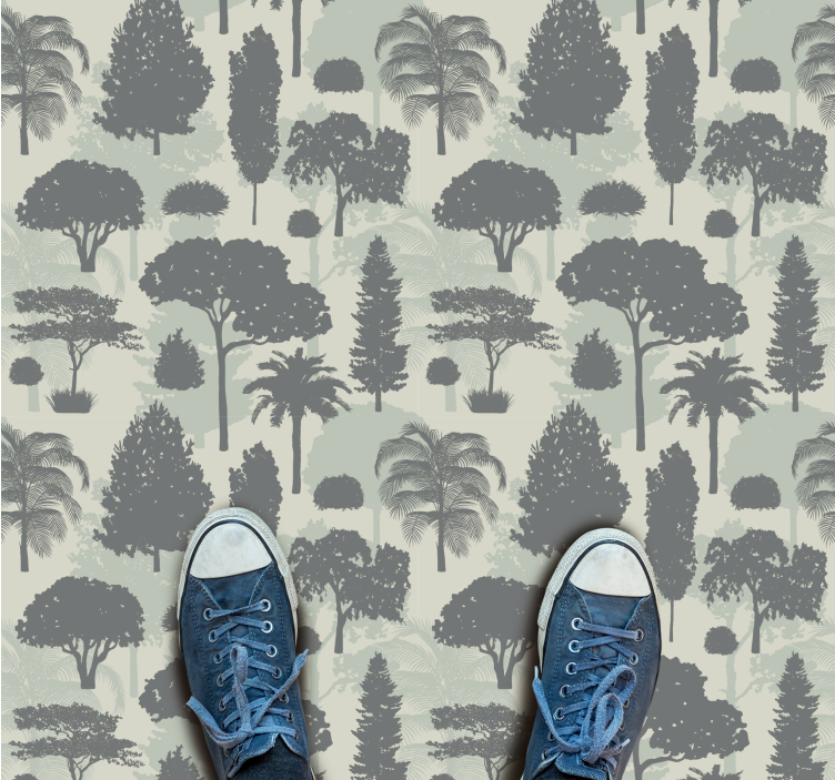 İskandinav tarzı ağaç desenleri İskandinav vinil halı - TenStickers