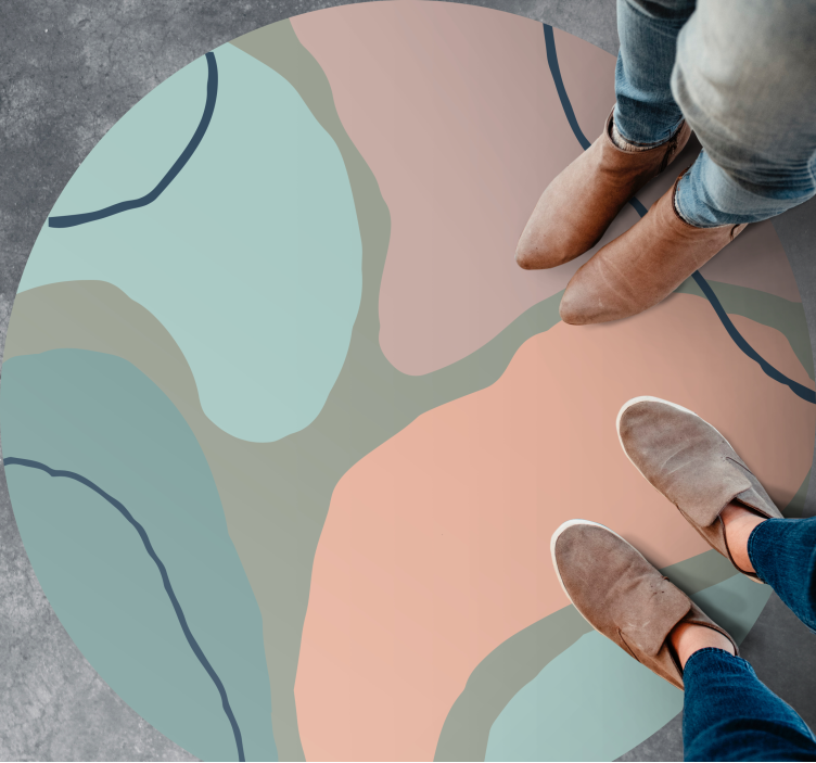 Soyut geometrik şekiller minimalist pvc halı - TenStickers