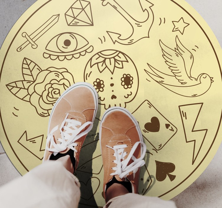 İskandinav tarzı krem göçebe vinil halı - TenStickers