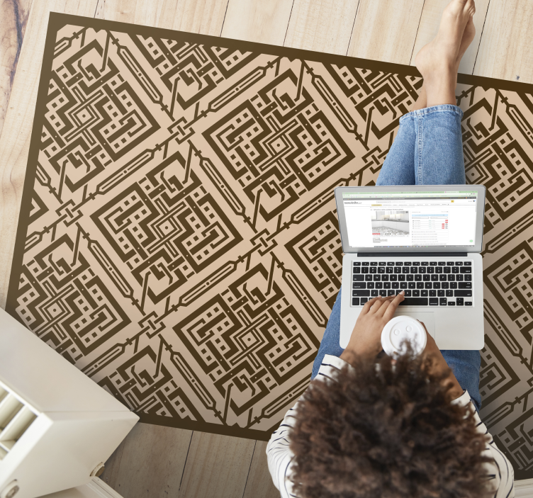 İskandinav vektör eşkenar dörtgen tasarım geometrik kilim - TenStickers