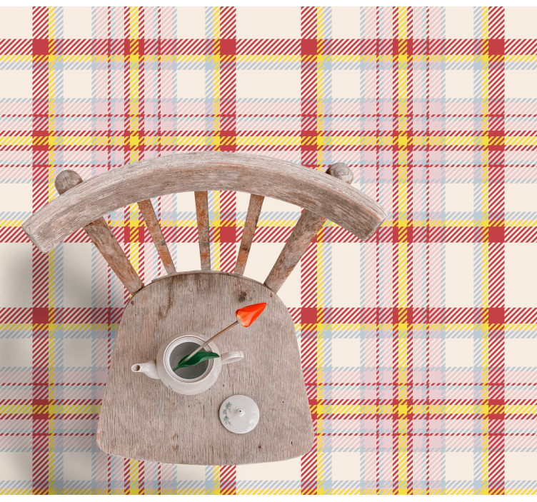 Iskoç ekose desenli kare vinil halı - TenStickers