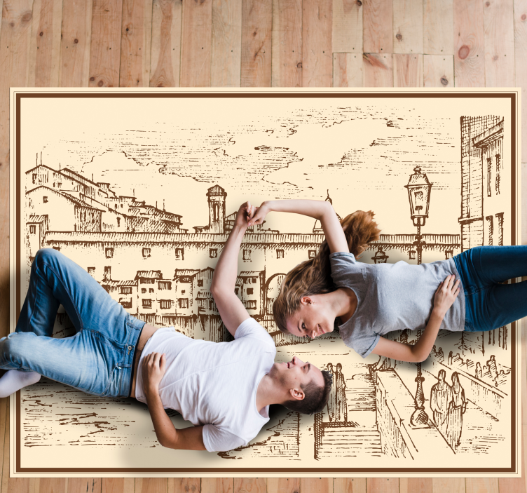 Italya'da floransa oturma odası halısı - TenStickers