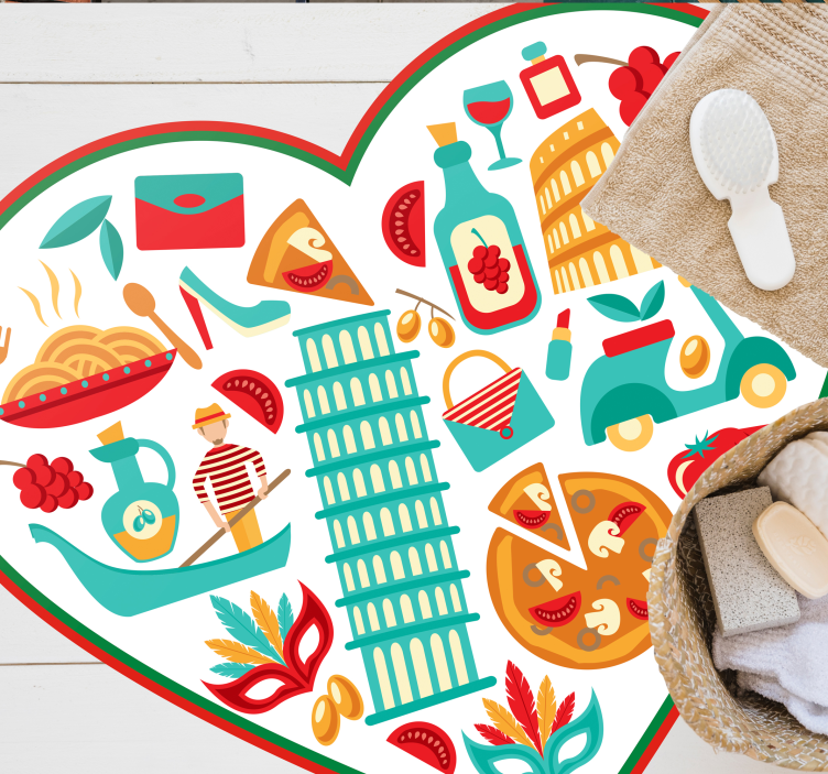 İtalyan en ünlü simgeleri modern halı - TenStickers