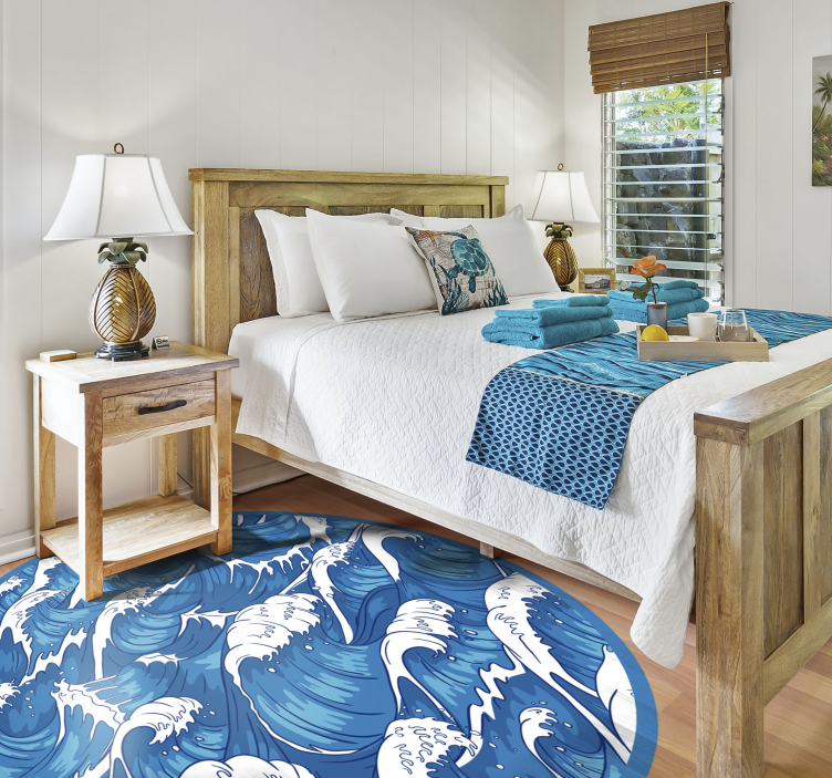 Japon dalgaları doğa vinil halı - TenStickers