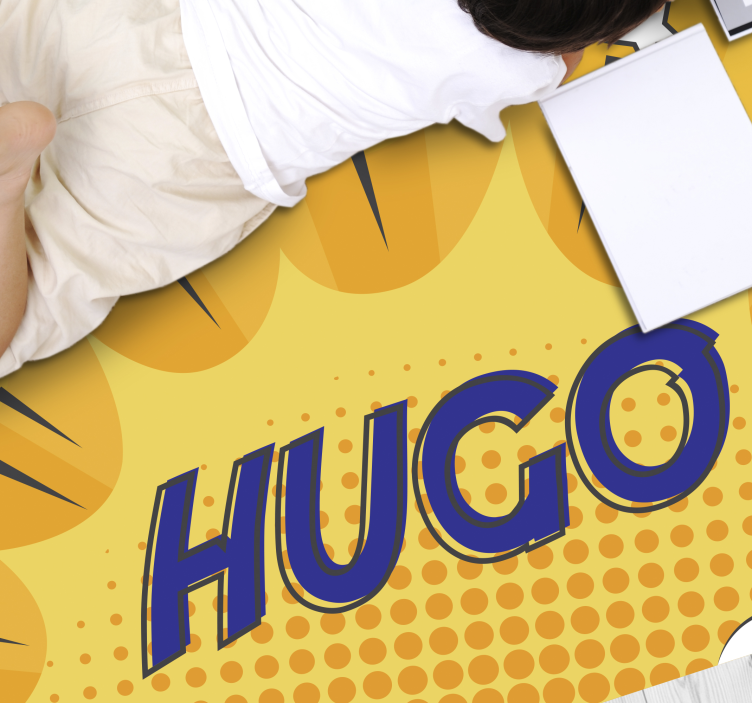 özel kahraman güneş patlaması isimlerle pvc halı - TenStickers