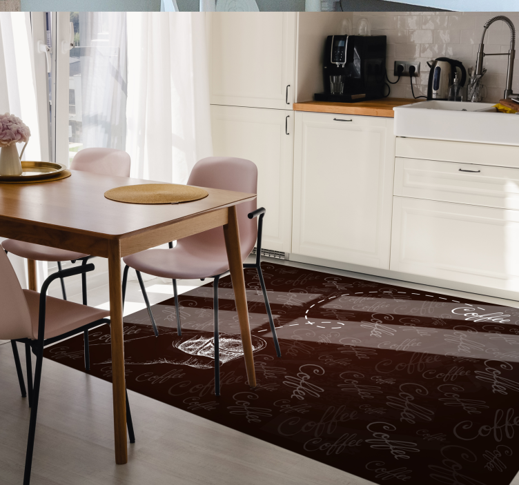 Kahve mutfak yer karoları - TenStickers