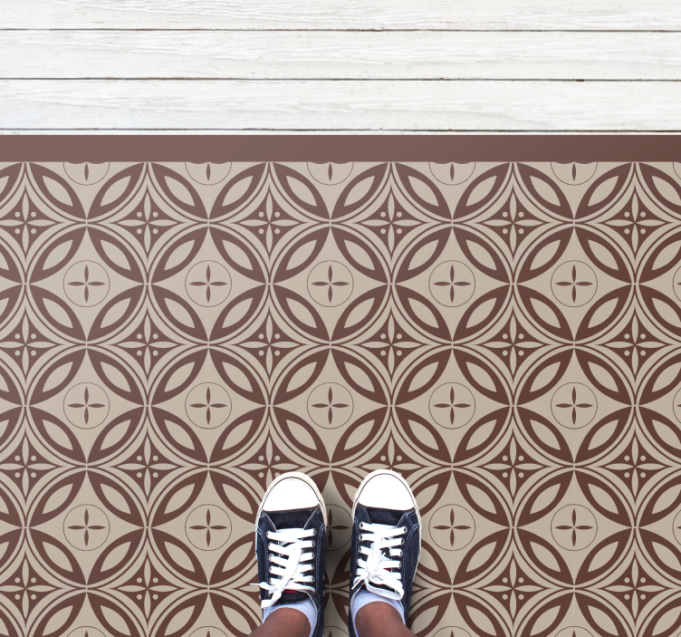 Kahverengi desenli şekiller mozaic pvc halı - TenStickers