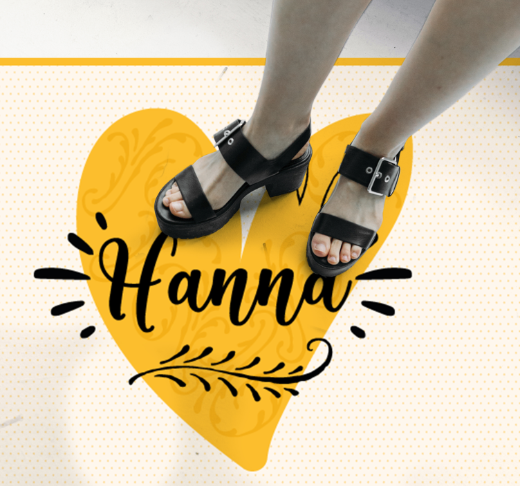 özel turuncu kalp gençler pvc halı - TenStickers