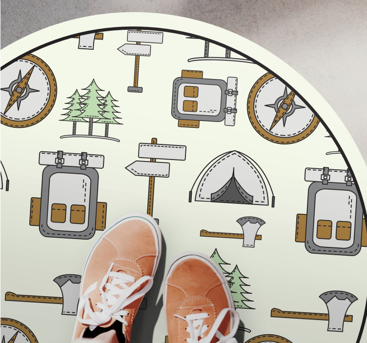 Kamp çantası kase, kulaklık, pusula yatak odası kilim - TenStickers