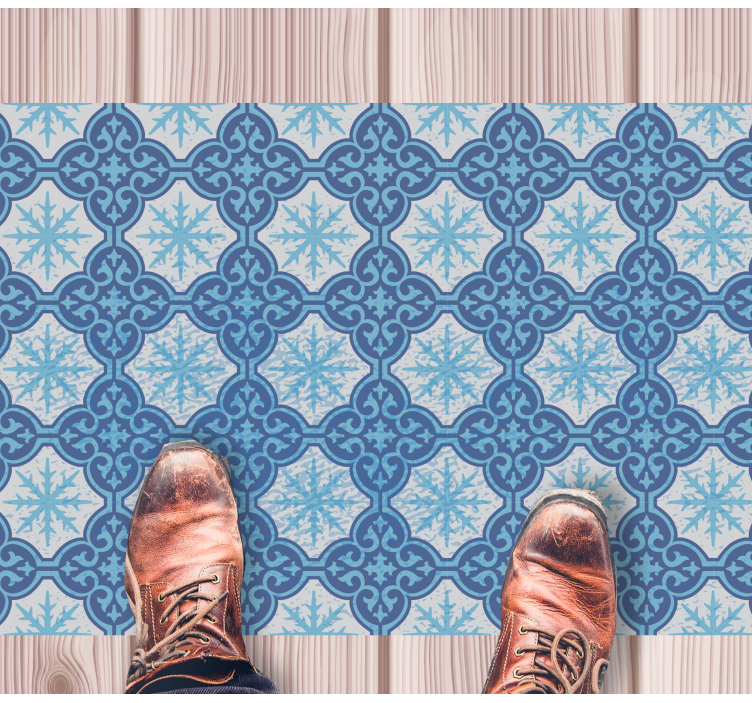 Kar tanesi amblemi fayans efekti pvc halı - TenStickers