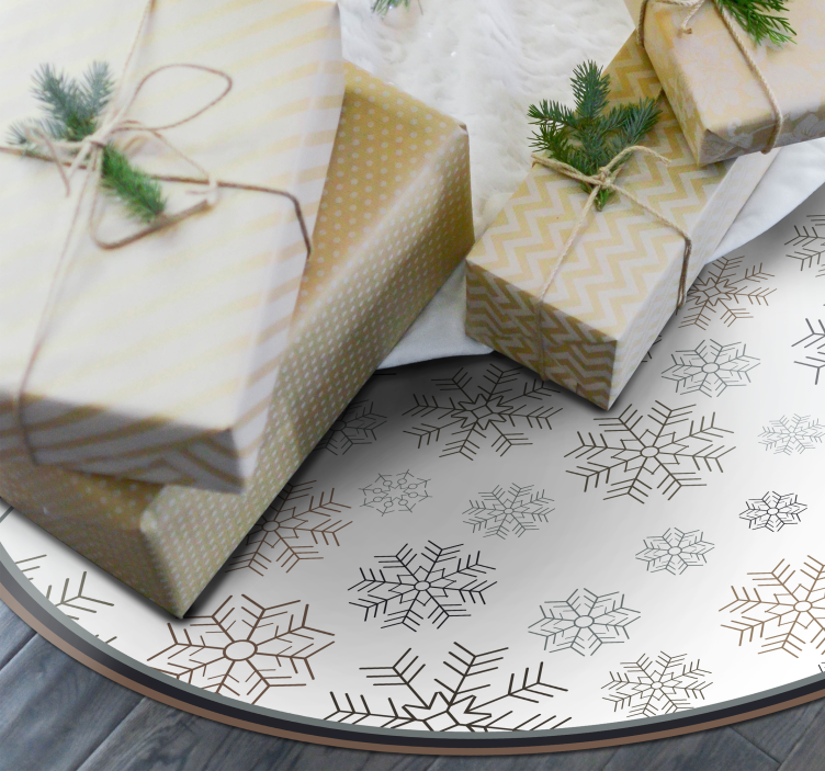 Kar tanesi daireler vinil oturma odası halı - TenStickers