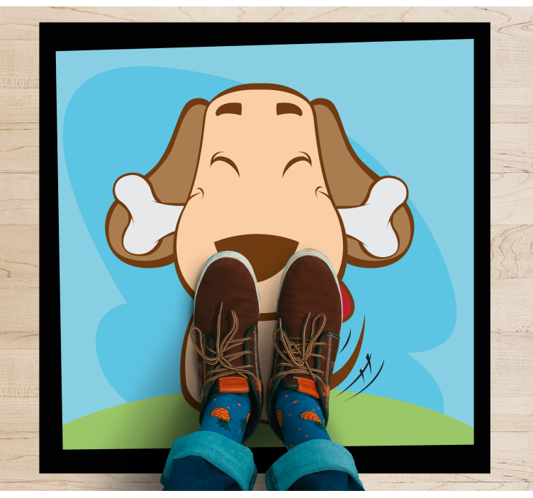 Karikatür köpek yatak odası vinil halı - TenStickers