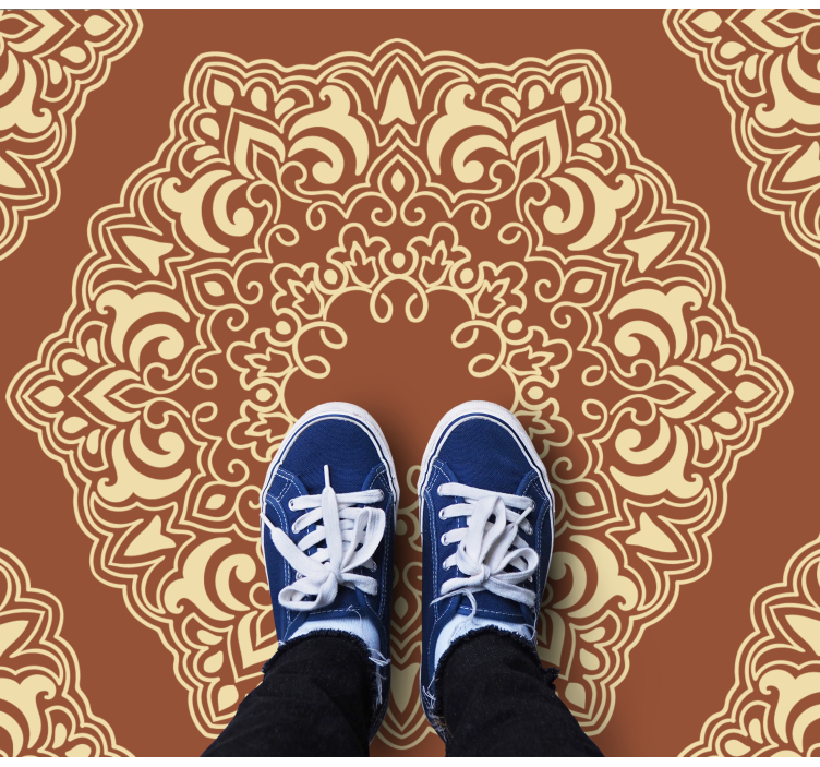 Karmaşık botanik düzenleme mandala pvc halı - TenStickers