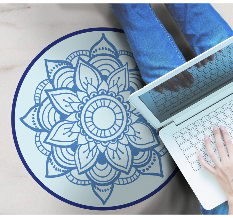 Karmaşık çiçek motifi mandala pvc halı - TenStickers