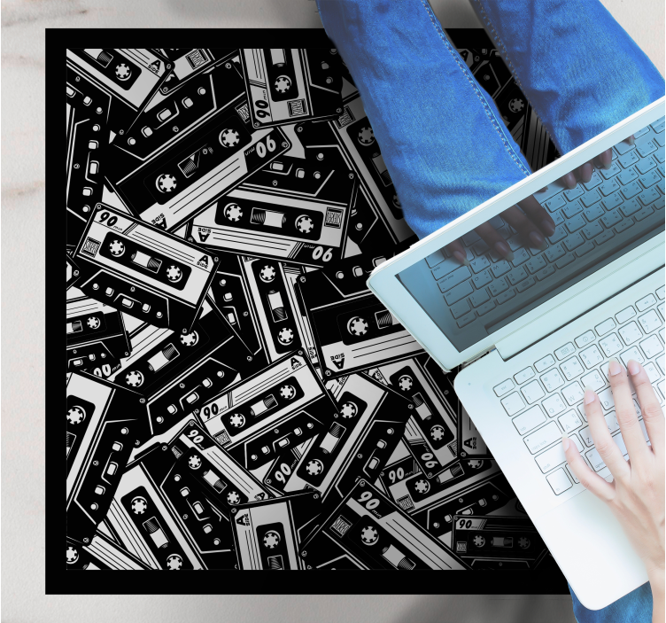 Kaset motifi gençler pvc halı - TenStickers