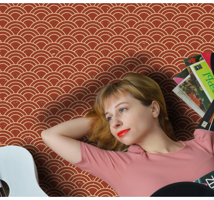 Kavisli dalga deseni geometrik pvc halı - TenStickers