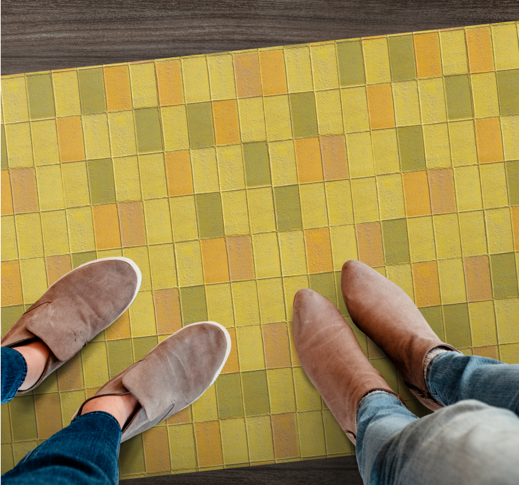 Kawaii tarzı sarı tonları karo halı - TenStickers