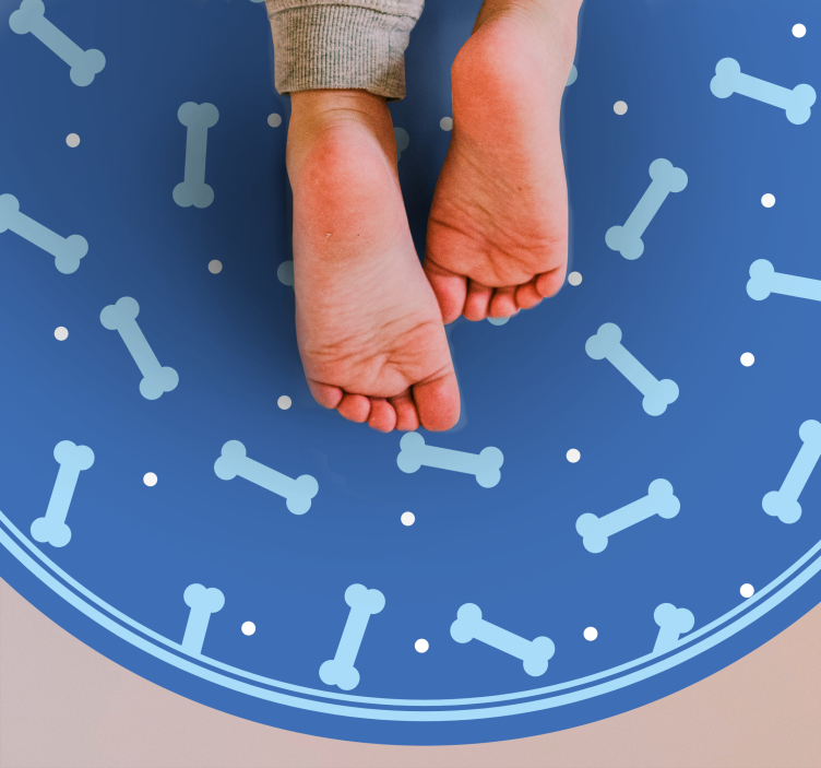 Kemik desen oyunu yuvarlak pvc halı - TenStickers