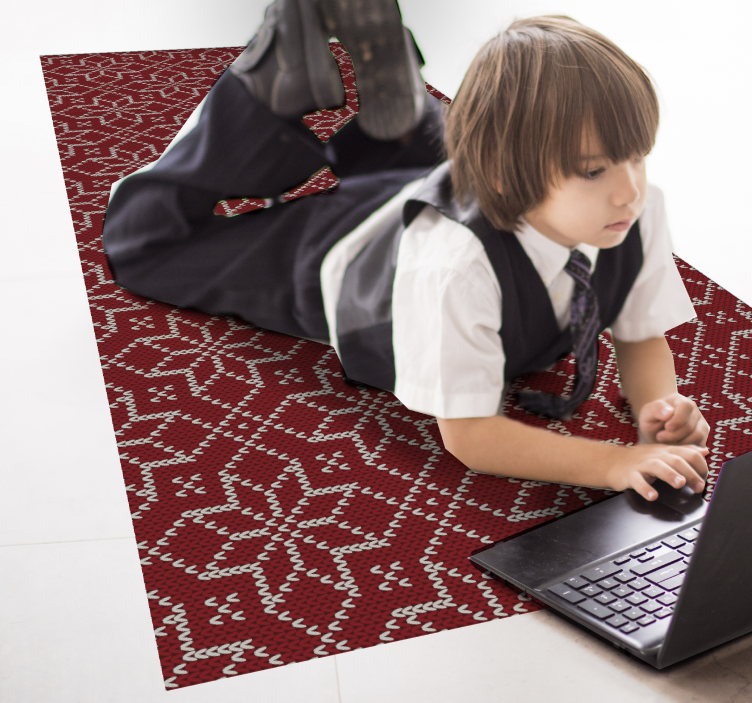 Kırmızı süs deseni bebek pvc halı - TenStickers