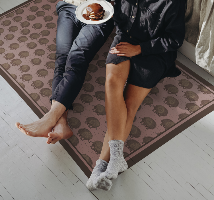 Kirpi ve noktalar hayvan vinil halı - TenStickers