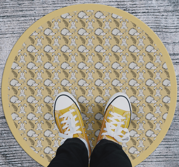 Kirpi ve tavşan hayvan vinil halı - TenStickers