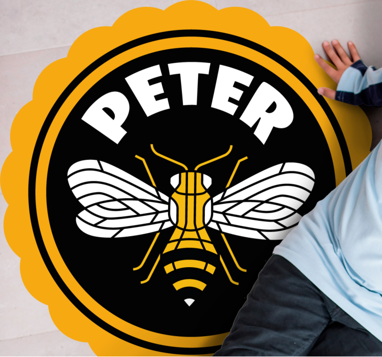 Kişiselleştirilmiş arı amblemi isimlerle pvc halı - TenStickers