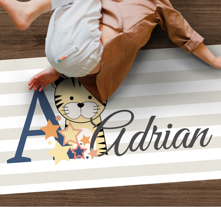 Bebek pvc halı kişiye özel çizgili bebek kaplan - TenStickers