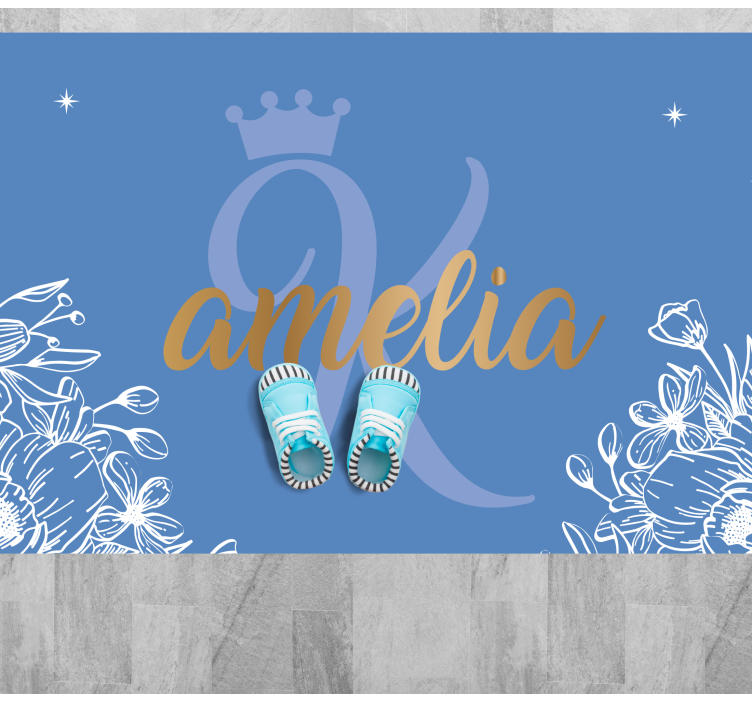 çiçek adı ve baş harfi gençler pvc halı - TenStickers