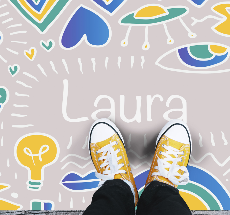 Kişiselleştirilmiş eğlenceli mat isimlerle pvc halı - TenStickers