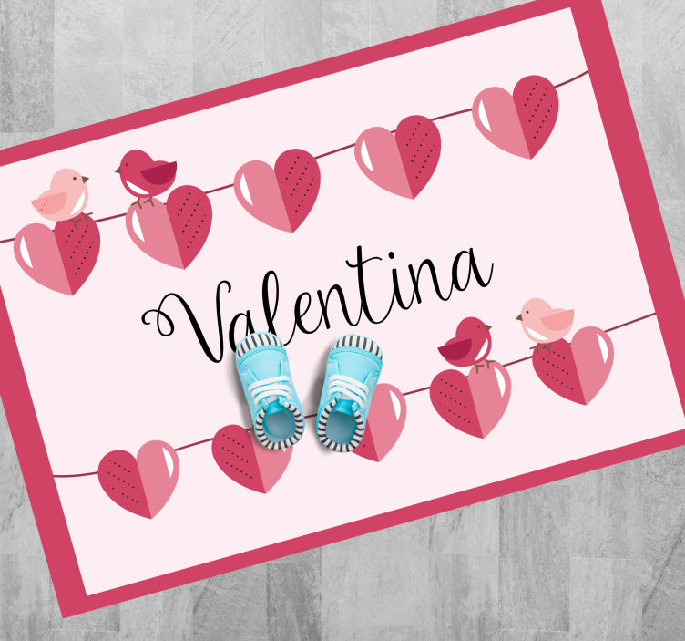 Kalp tasarımı isimlerle pvc halı - TenStickers