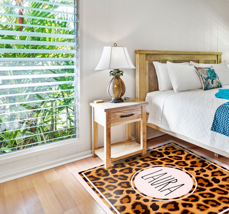 Kişiselleştirilmiş leopar hayvan baskı vinil halı - TenStickers