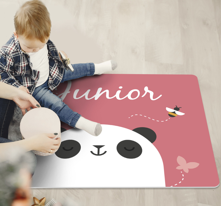 Kişiselleştirilmiş panda isimlerle pvc halı - TenStickers