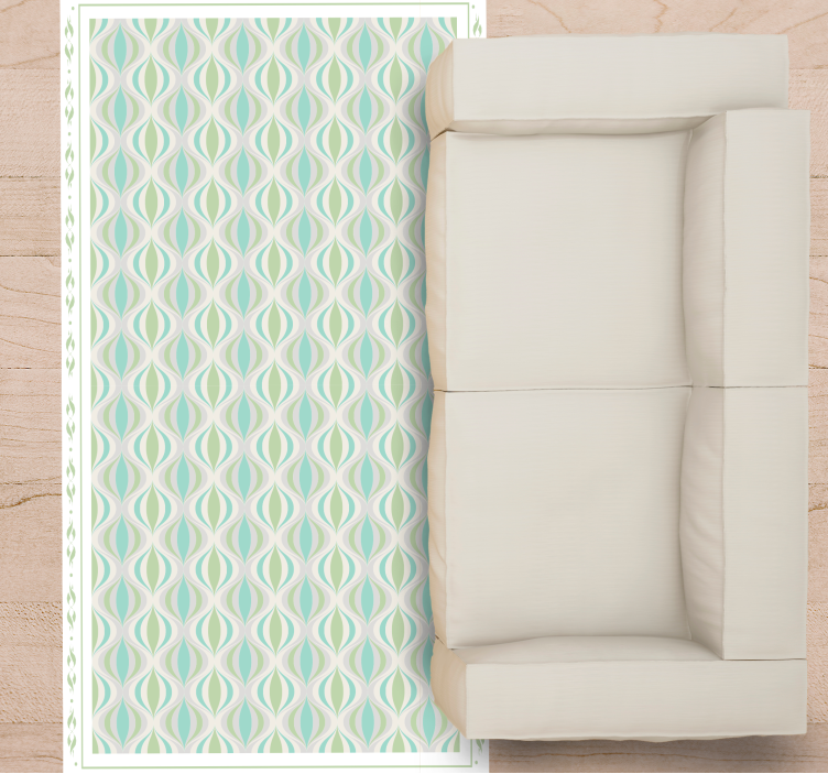 Kıvrımlı motif fayans efekti pvc halı - TenStickers