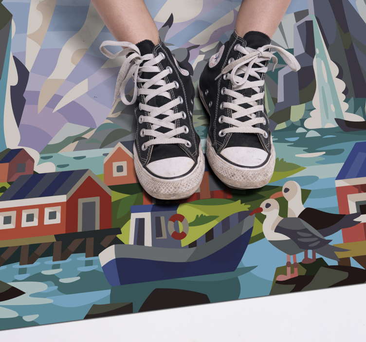 Norveç kıyıları doğa pvc halı - TenStickers