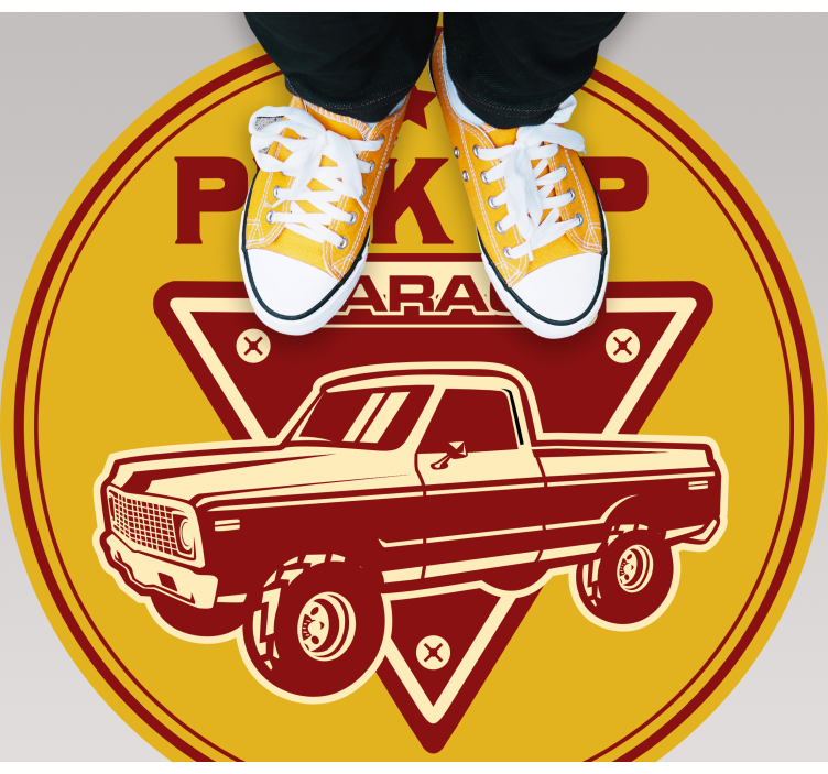 Klasik pikap garajı vintage pvc halı - TenStickers