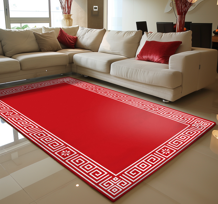 Klasik yunan tasarımı kırmızı pvc halı - TenStickers